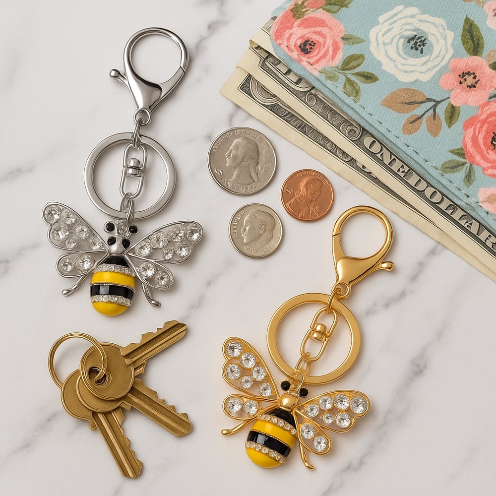🐝 Golden Honey Glam Keychain (Gold Only) - Picture 1 of 2